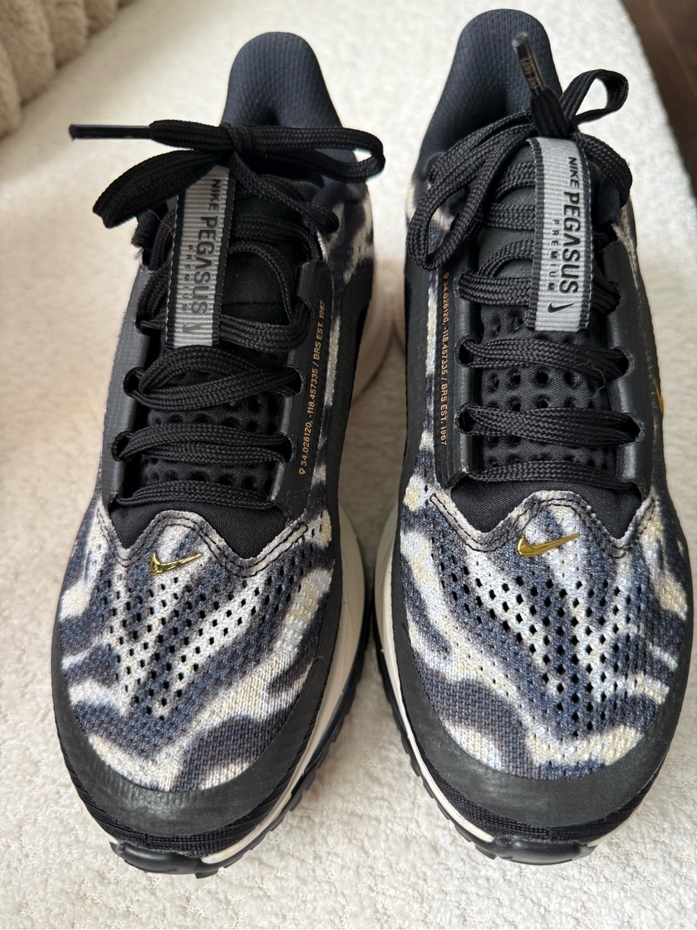Nike Pegasus Running Shoes in Black, Gray and Gold